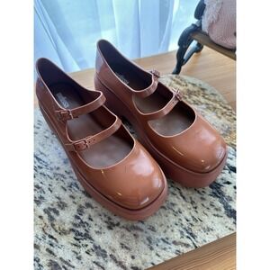 Melissa Farah Mary Jane Jelly Platforms Sz8 Adj Strap Festival Concerts Clubbing